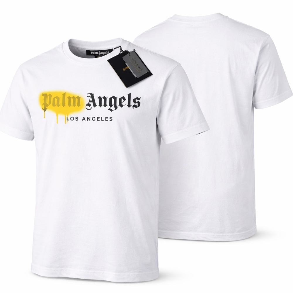 The Palm Angels Los Angeles Sprayed Logo Short Sleeve T-Shirt size Large NWT